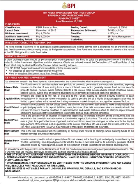 FUND FACT SHEET BPI.